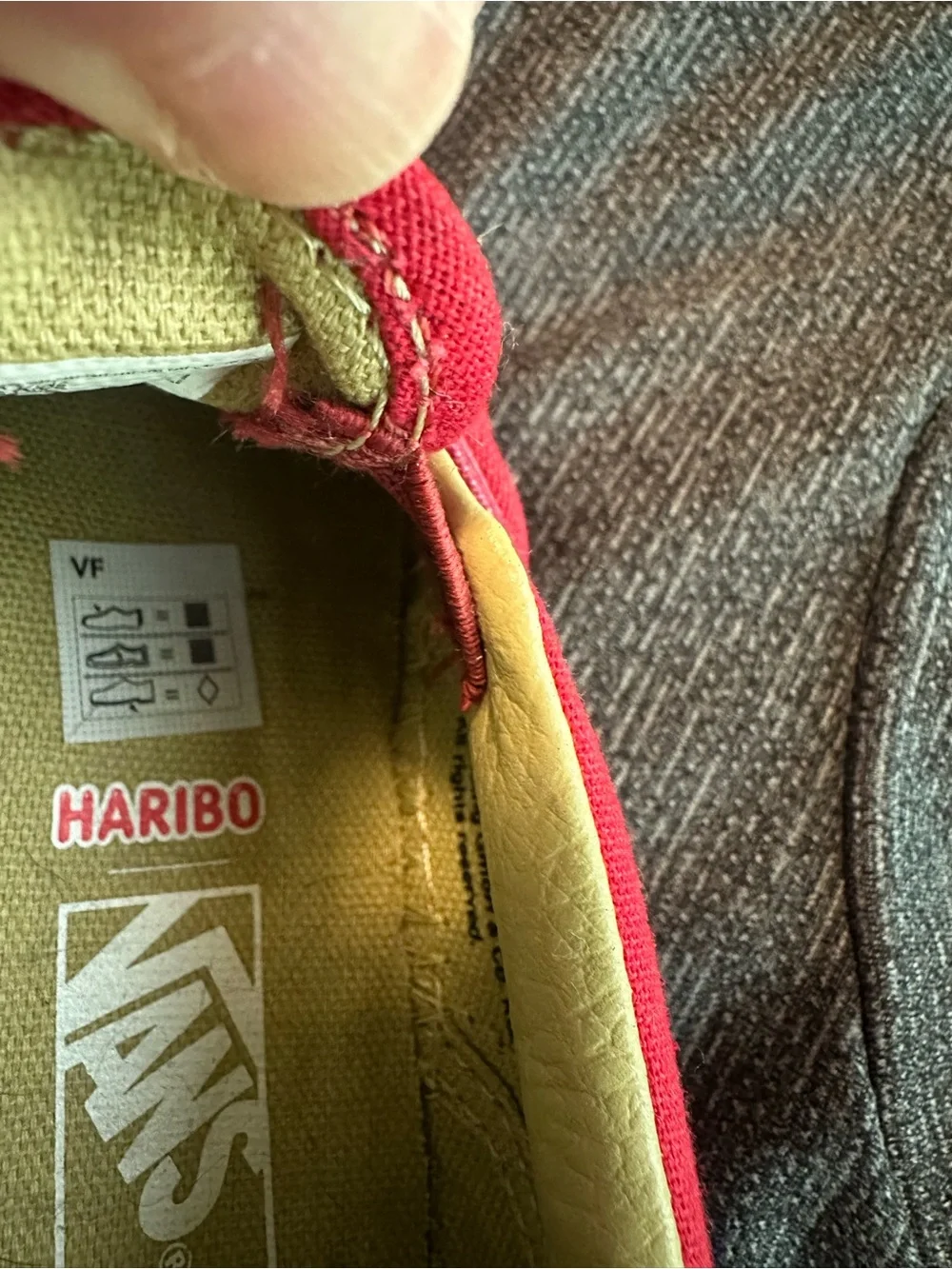 Vans Kids Red Slip-On Sneakers with Haribo Gummy Patch